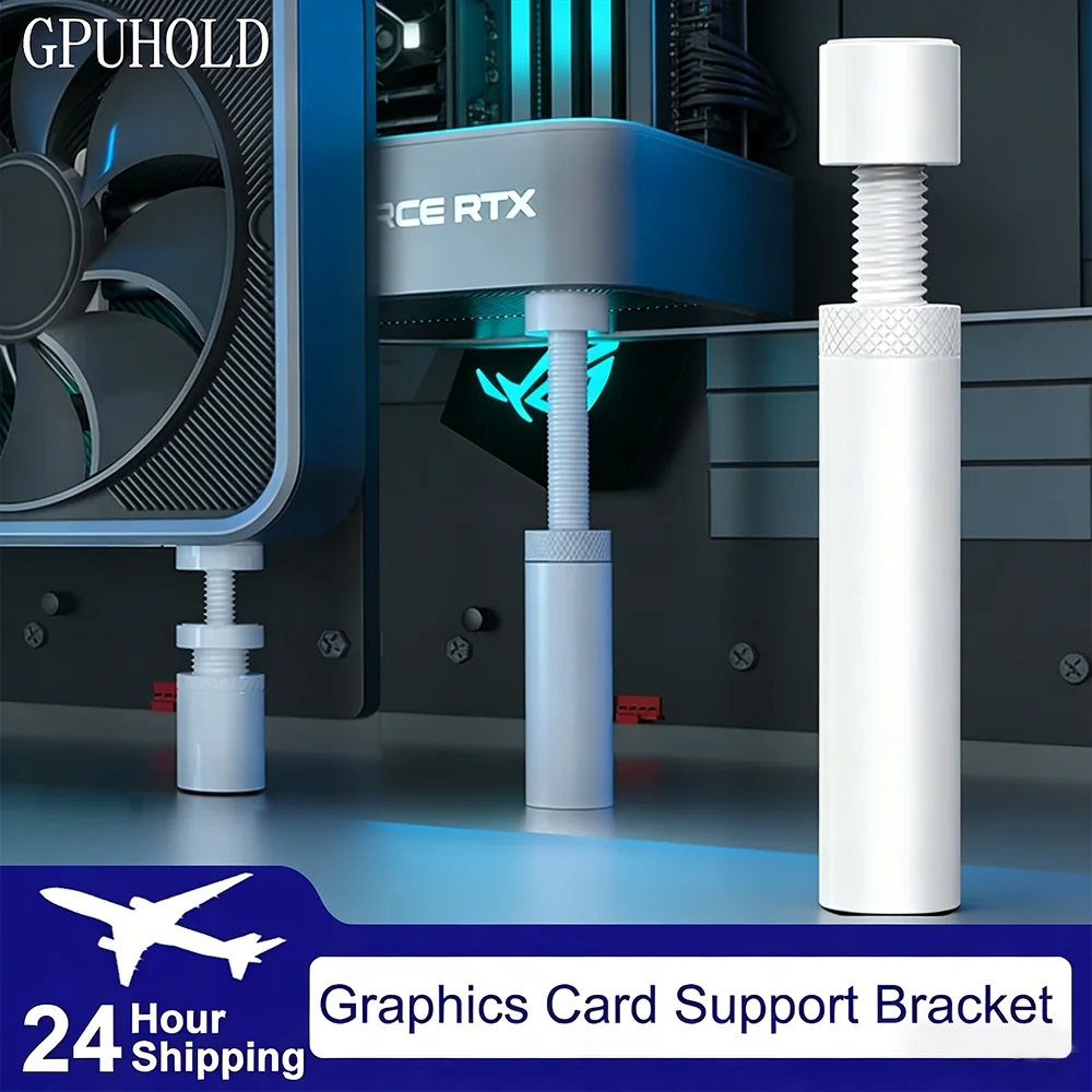 Suporte para Placa Gráfica GPUHOLD Branco, Suporte Anti-Queda para Placa de Vídeo, Suporte de Alumínio de 27-120mm