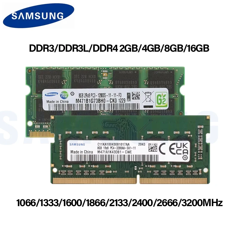 Samsung laptop ram ddr3 ddr3l 2gb 4gb 8gb 1066 1333 1600 1866mhz ddr4 2133 2400 2666 3200mhz memória sodimm para notebook ram