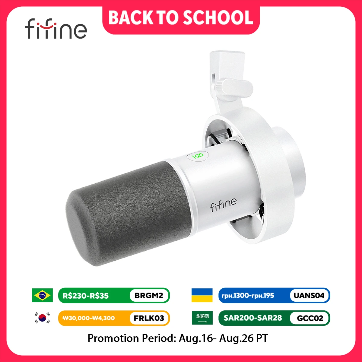 FIFINE-XLR Microfone dinâmico com monitoramento em tempo real, microfone de streaming USB, botão de ganho, toque-mudo para PC,Mixer-K688
