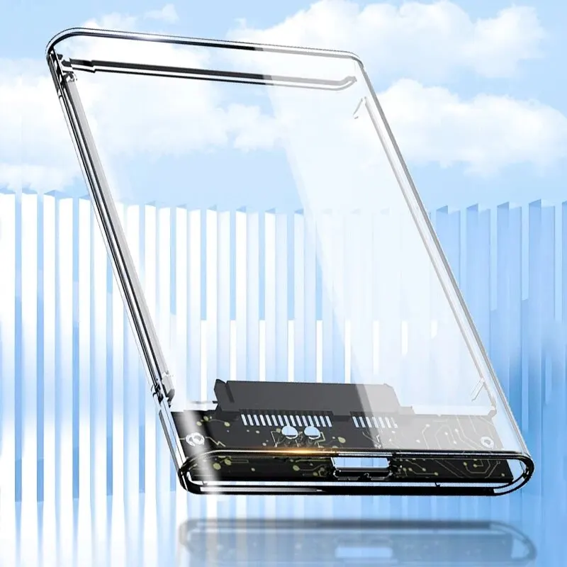 2.5 Polegada hdd ssd caso sata para usb 3.1 tipo c 4tb transparente caixa de disco rígido externo compatível uasp sata iii portátil