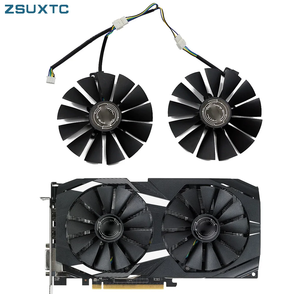 T T 129215 Ventilador cooler sm 95mm para asus strix rx 470 580 570 gtx 1050ti 1070ti 1080ti ventilador de refrigeração de placa de vídeo para jogos