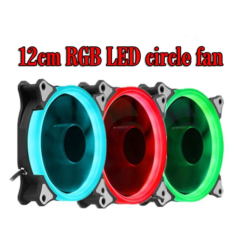 Novos 12 modelos multicolor rgb caso círculo de refrigeração cpu led ventilador 120mm 12cm rgb led anel para computador refrigerador de água radiador