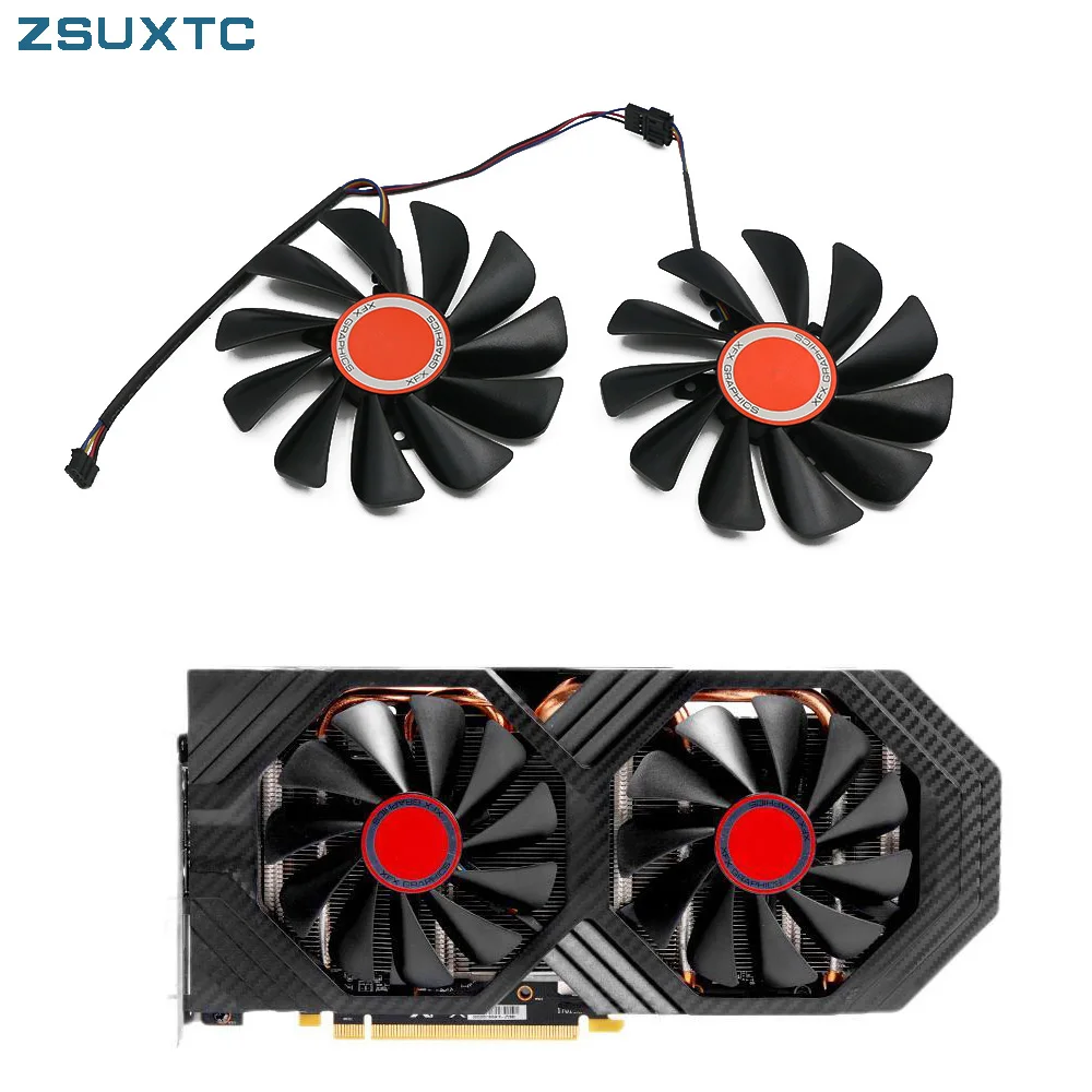 2 pçs/set FDC10U12S9-C cf1010u12s 95mm rx580 rx590 gme gpu placa de vídeo cooler ventilador para xfx rx 590 580 vga placa de vídeo refrigeração