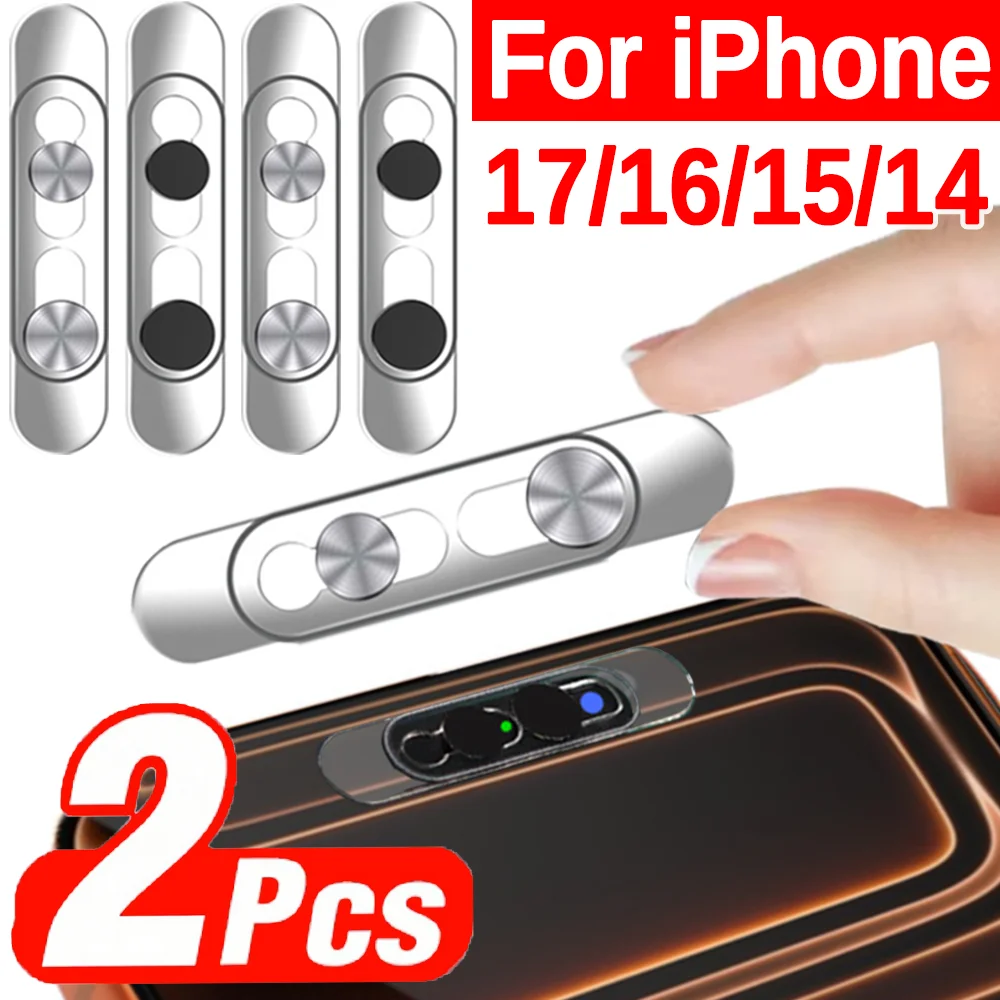 1-2 Peças Protetor de Câmera Frontal Adesivo Deslizante de Privacidade para Webcam para iPhone 17 16 15 14 Pro Max 17e Capas de Segurança Ultrafinas para Câmera