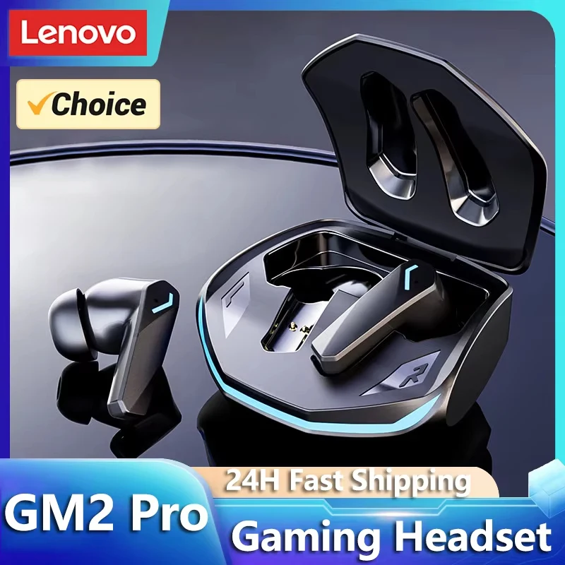 Fones de Ouvido Bluetooth Sem Fio Lenovo GM2 Pro para Jogos, Baixa Latência, Modo Duplo, Fones de Ouvido TWS Esportivos In-Ear com Microfone