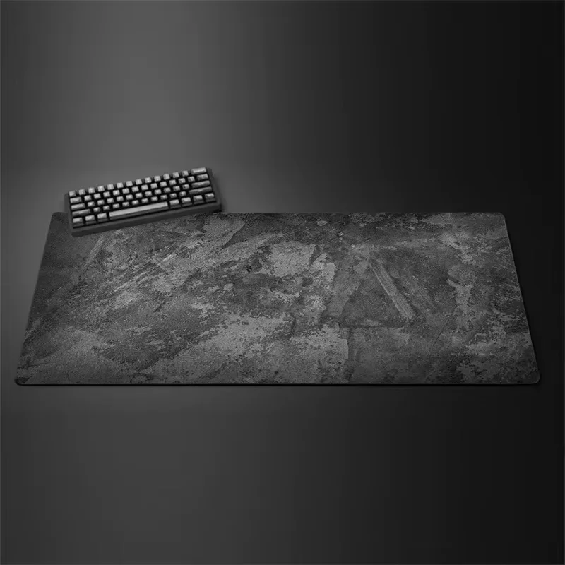 Mouse Pad Cinza Grande/Pequeno com Borda Costurada XXL, Tapete de Mesa para Teclado, Série Cinza, Acessórios para Computador