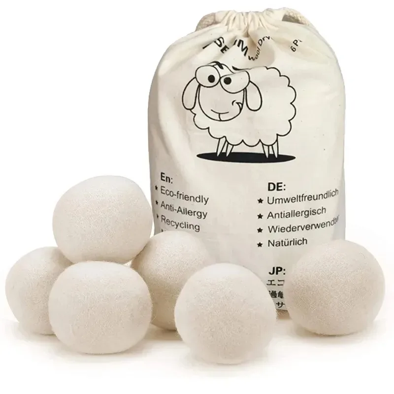 Bolas De Secador De Lã Reutilizável, Kit De Velo Seco, Amaciador De Lavanderia, Acessórios De Máquina De Lavar Roupa, Lavagem Em Casa