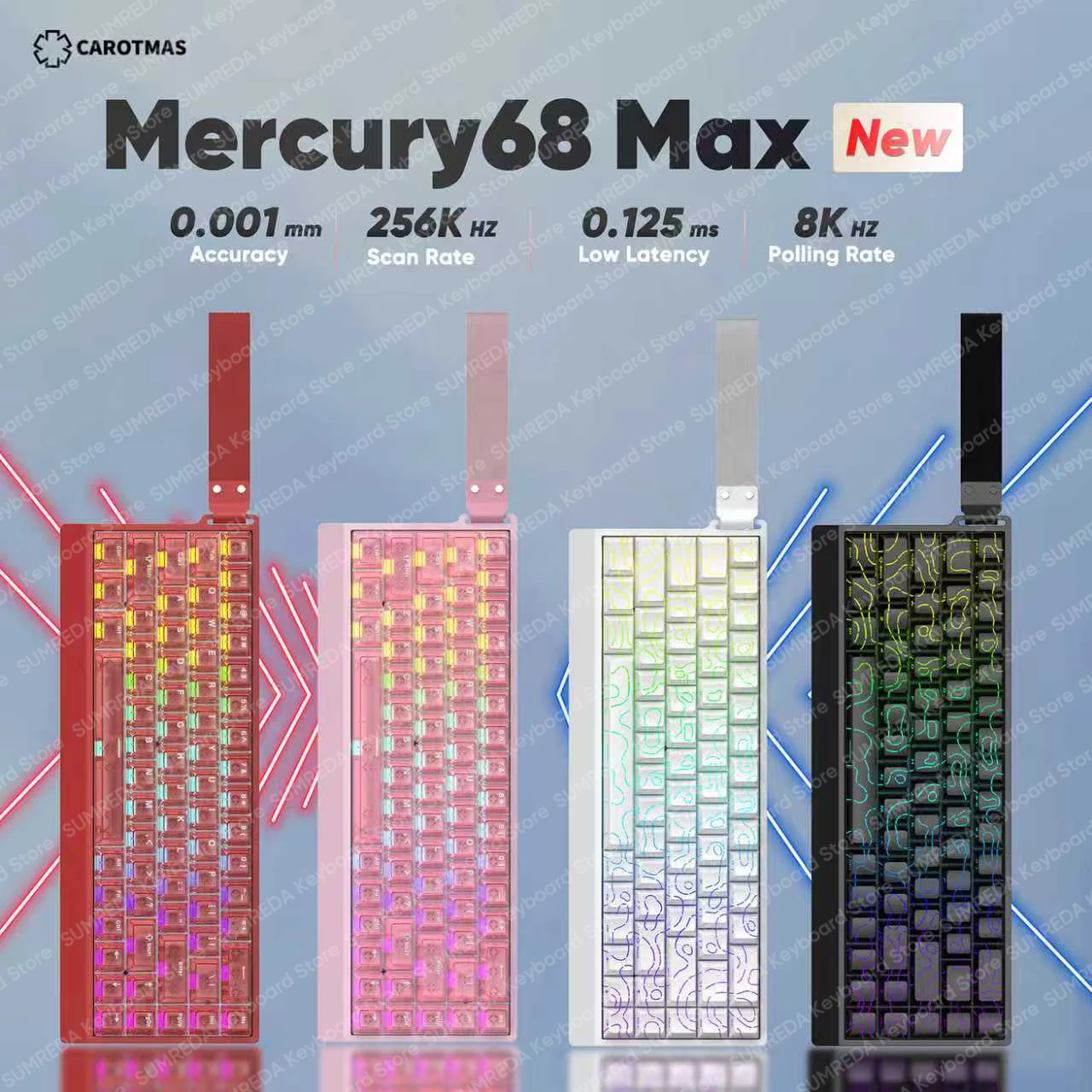 Irobok mercury68 max mars68 pro teclado mecânico magnético para jogos gatilho rápido 0.001mm 8k retorno 256k scan teclado gamer para pc