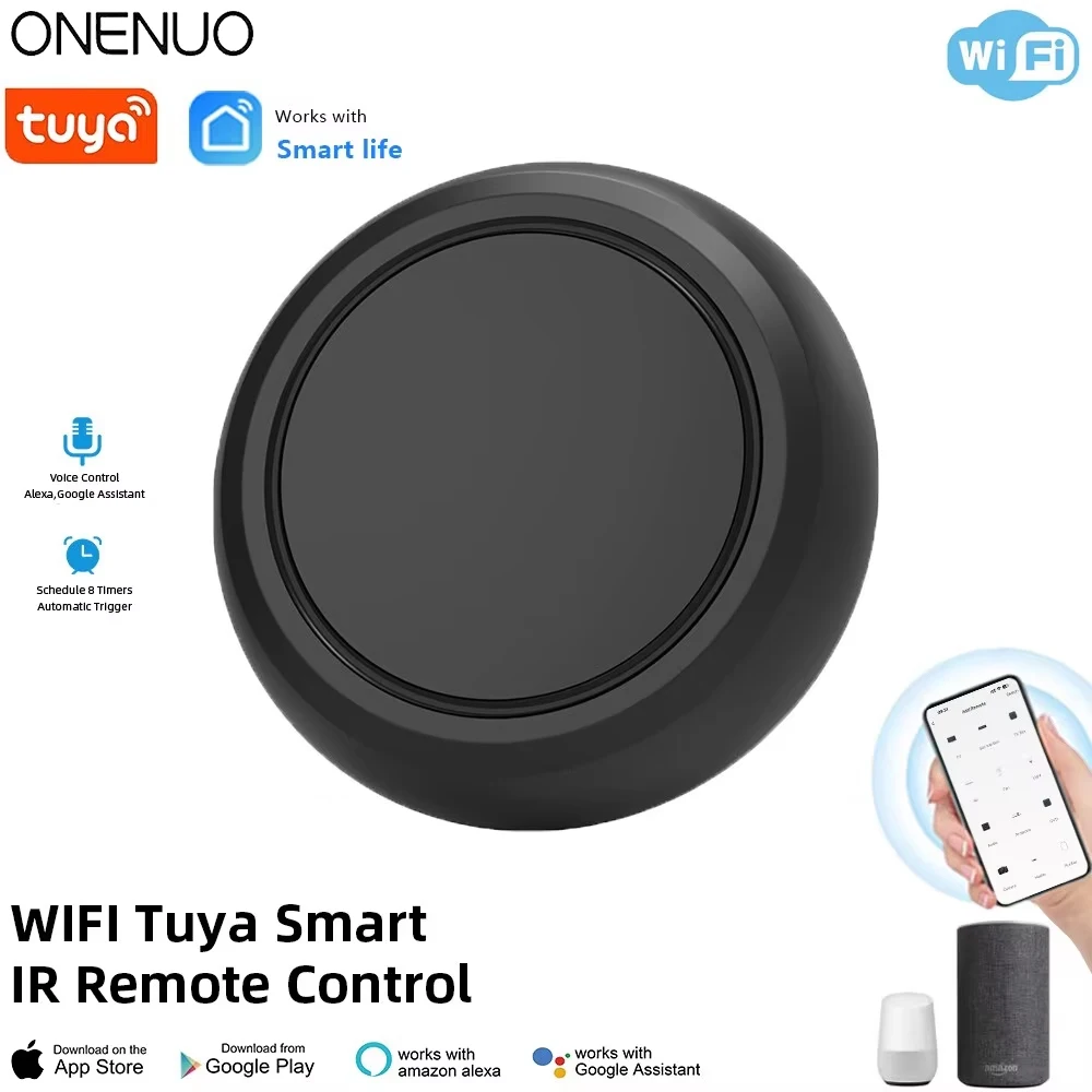 Tuya-Smart IR Controle Remoto, Casa Universal, Infravermelho, Blaster Remoto, AC, TV, DVD, CD, AUD, SAT, Wi-Fi