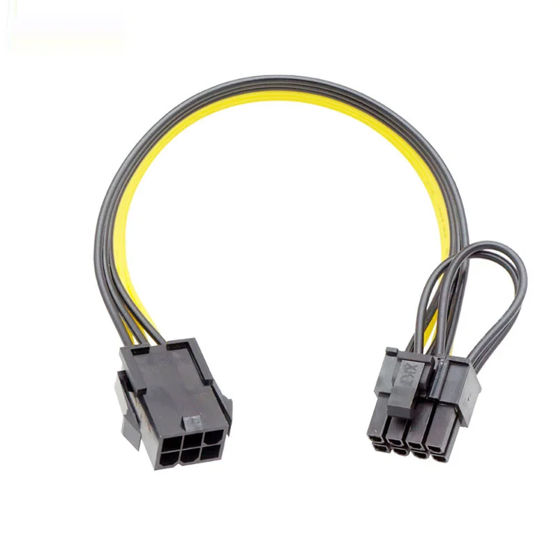 Pci express 6 pinos p fêmea para macho 8 (6 + 2) pinos pcie cabo de extensão vga placa de vídeo gráfica gpu adaptador fonte de alimentação divisor