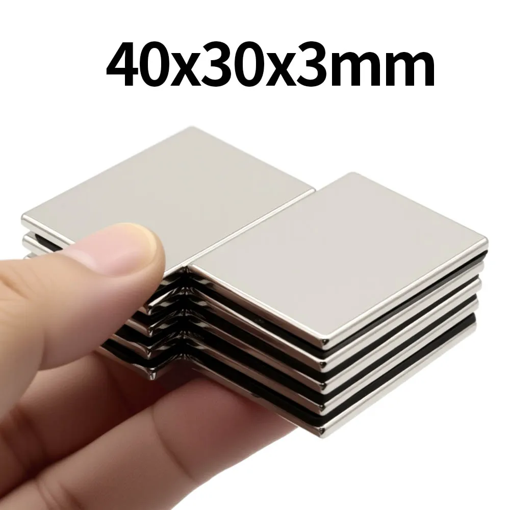 Ímã de neodímio super forte 40x30x3mm n35 ndfeb bloco imanes magnético permanente ímãs poderosos geladeira