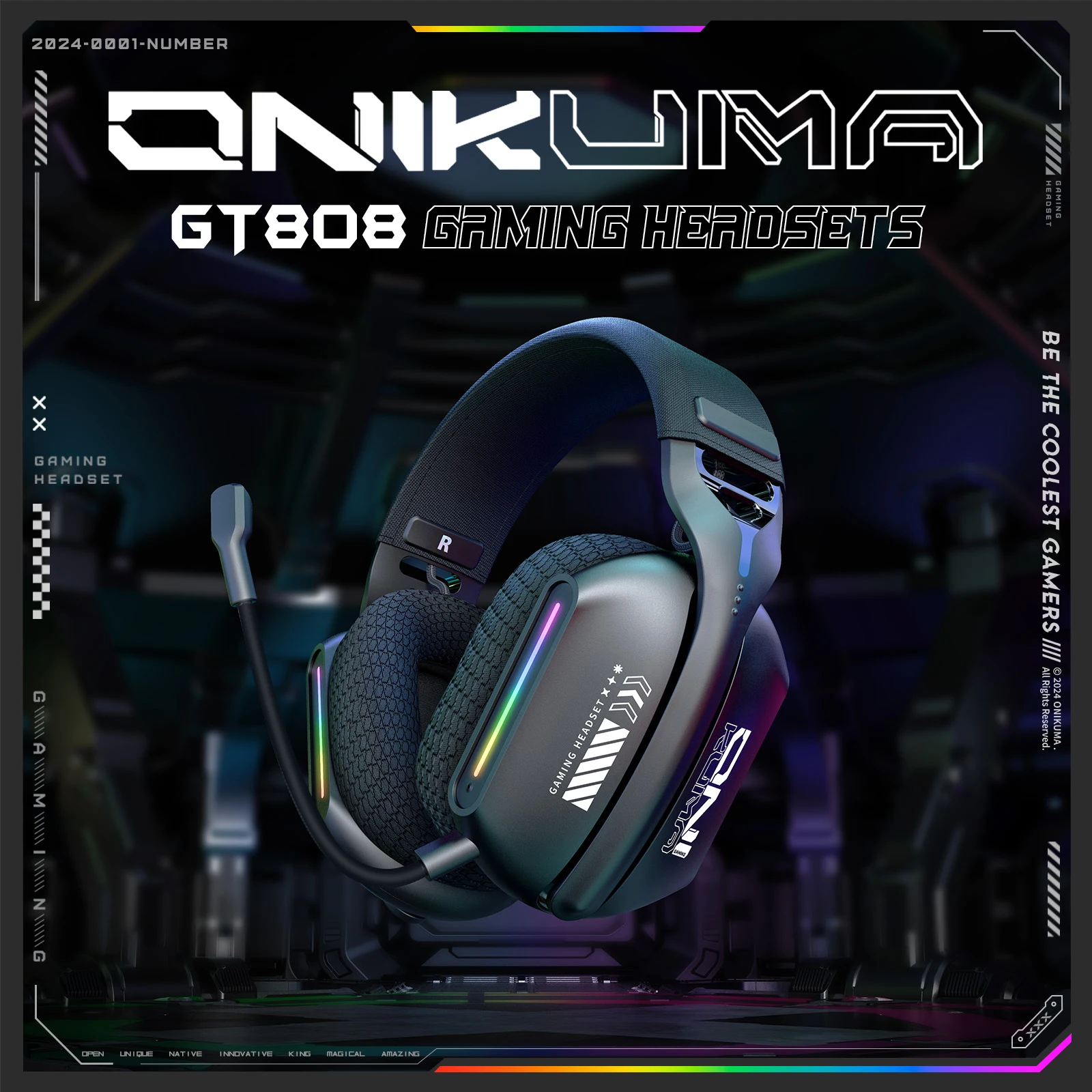 ONIKUMA Fone de ouvido para jogos sem fio 2.4G/com fio/Bluetooth 3 modos dobráveis HD Mic Soft Ear Pads Som imersivo para PC/PS4/5 GT808 ONIKUMA Fone de ouvido para jogos sem fio 2.4G/com fio/Bluetooth 3 modos dobráveis HD Mic Soft Ear Pads Som imersivo para PC/PS4/5 GT808