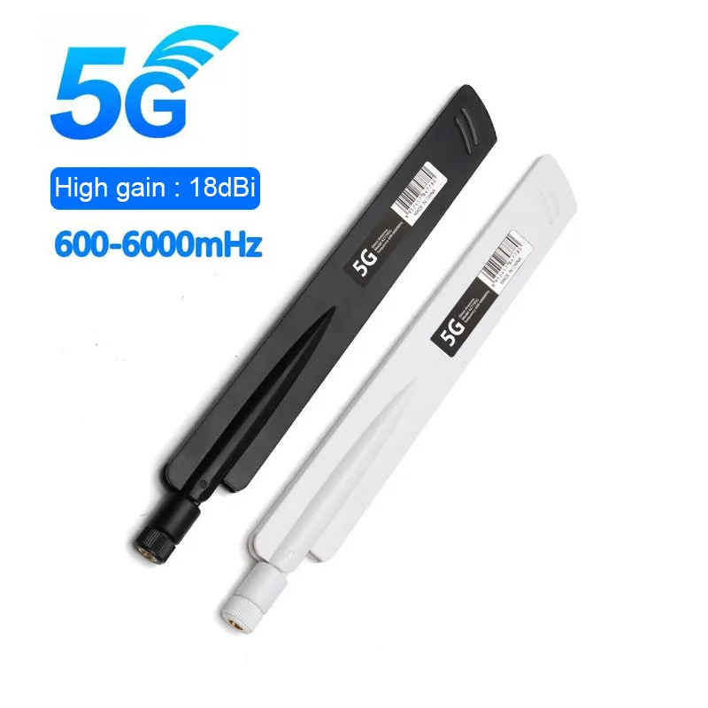 High Gain SMA Male Antenna para Placa de Rede Sem Fio, Roteador WiFi, Alta Sensibilidade ao Sinal, 4G LTE, 5G, 600-6000MHz, 18dBi, 2Pcs