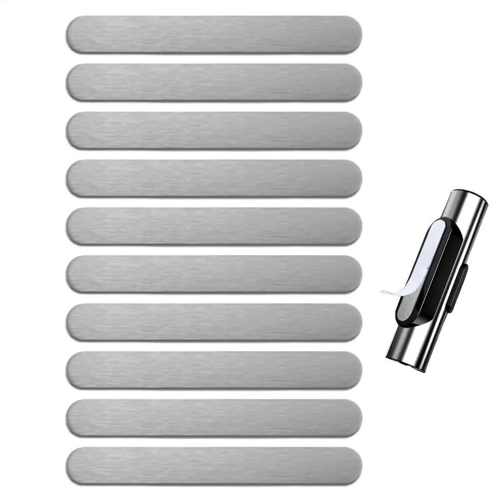 10 Peças de Tiras Metálicas Autoadesivas para Ímãs, Capas de Celular, Placas de Aço, Veículos, Artesanato e Geladeiras