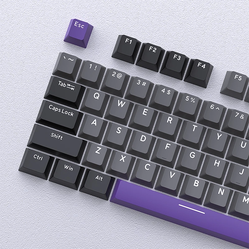 Conjunto de 126 Teclas PBT Double Shot Cherry para Teclado Mecânico Gamer Sem Fio com Switches MX - Compatível com Teclados GMK67, GMK87, GMK61