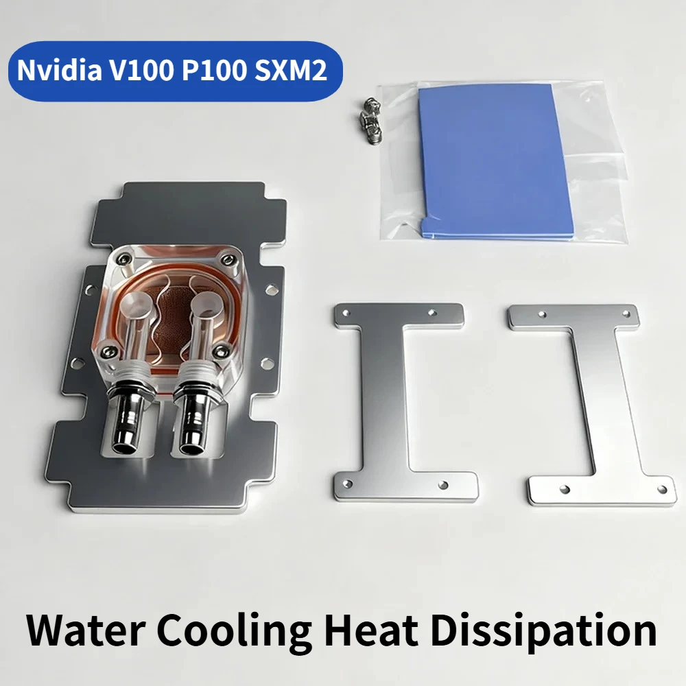 Bloco de resfriamento do refrigerador de cobre roxo refrigerado a água gpu dissipação de calor radiador de água-nvidia tesla v100 p100 A100-32G sxm2