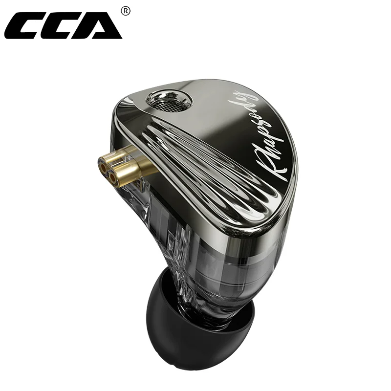 Fones de Ouvido com Fio CCA-Rhapsody, Híbridos 2DD+4BA, Música HiFi, Cabo Substituível de 2 Pinos, Fones Esportivos para Gamers