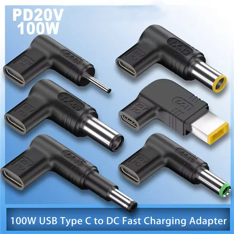 PD 20V100W Laptop Adaptador de Alimentação Conector DC Plug USB Tipo C Fêmea para DC Macho Jack Converter para Hp Dell Asus Lenovo Notebook PD 20V100W Laptop Adaptador de Alimentação Conector DC Plug USB Tipo C Fêmea para DC Macho Jack Converter para Hp Dell Asus Lenovo Notebook