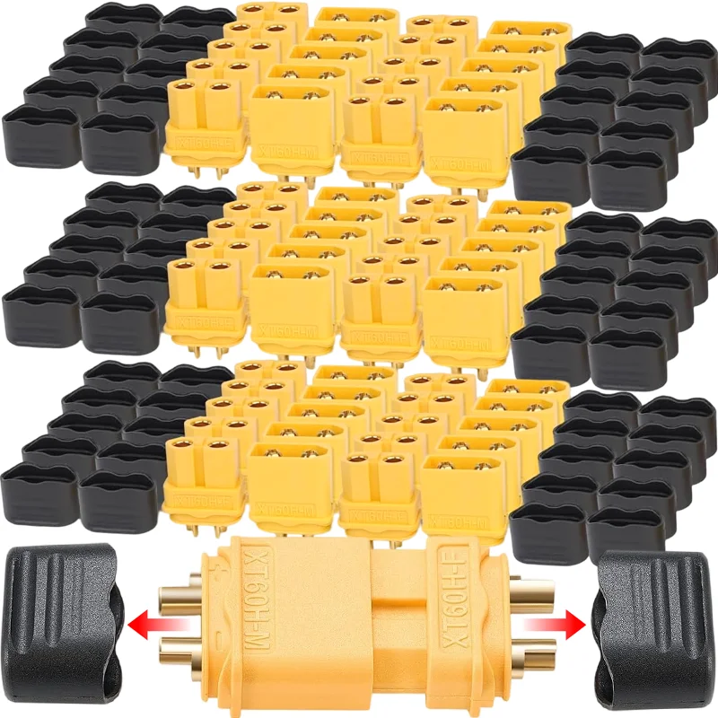 Plugue do conector xt60h com bainha habitação fêmea macho xt60 bala adaptadores conectores para rc lipo bateria carro drone avião