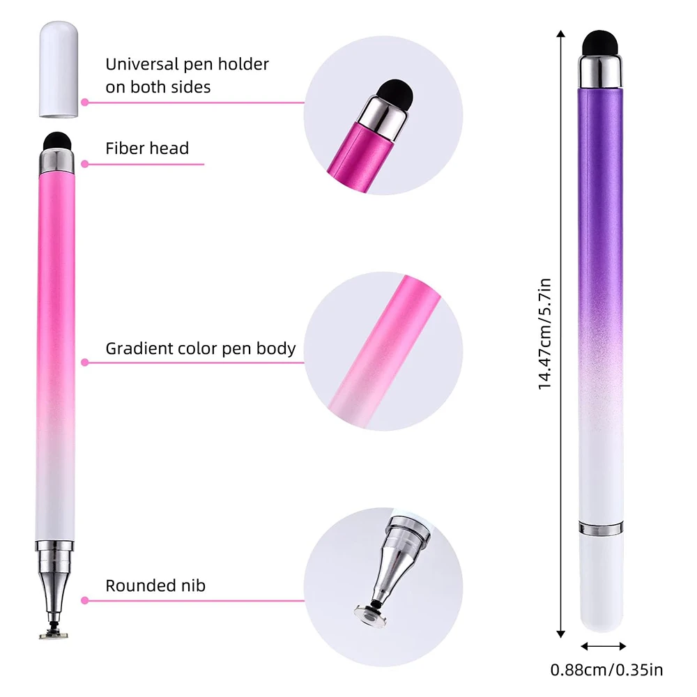 Caneta Stylus 2 em 1 para Telas Sensíveis ao Toque, Caneta para Tablet, Lápis Stylus para iPad/iPhone/Tablets/Android/Samsung, Compatível com Todas as Telas Sensíveis ao Toque Capacitivas Caneta Stylus 2 em 1 para Telas Sensíveis ao Toque, Caneta para Tablet, Lápis Stylus para iPad/iPhone/Tablets/Android/Samsung, Compatível com Todas as Telas Sensíveis ao Toque Capacitivas