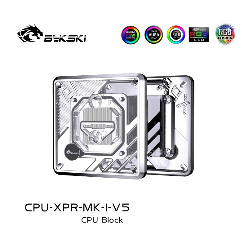 Bloco de Água RGB 5V Bykski CPU-RAY-MK-I/M-V5 em Acrílico Transparente para Radiador de Processadores Intel e AMD Bloco de Água RGB 5V Bykski CPU-RAY-MK-I/M-V5 em Acrílico Transparente para Radiador de Processadores Intel e AMD