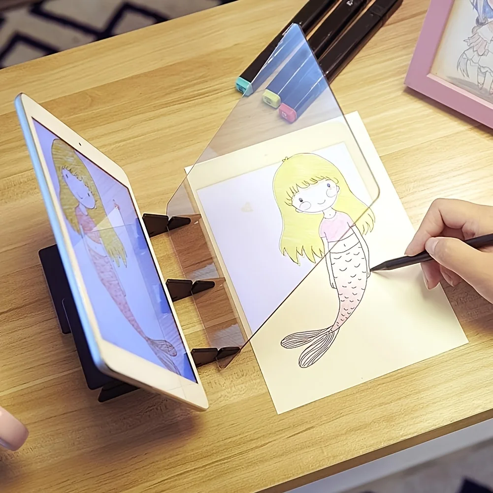 1 unidade de Projetor Óptico para Desenho com Brilho Ajustável para Traçado, Esboço e Pintura para Artistas, Estudantes, Estúdio Doméstico e Sala de Aula 1 unidade de Projetor Óptico para Desenho com Brilho Ajustável para Traçado, Esboço e Pintura para Artistas, Estudantes, Estúdio Doméstico e Sala de Aula 