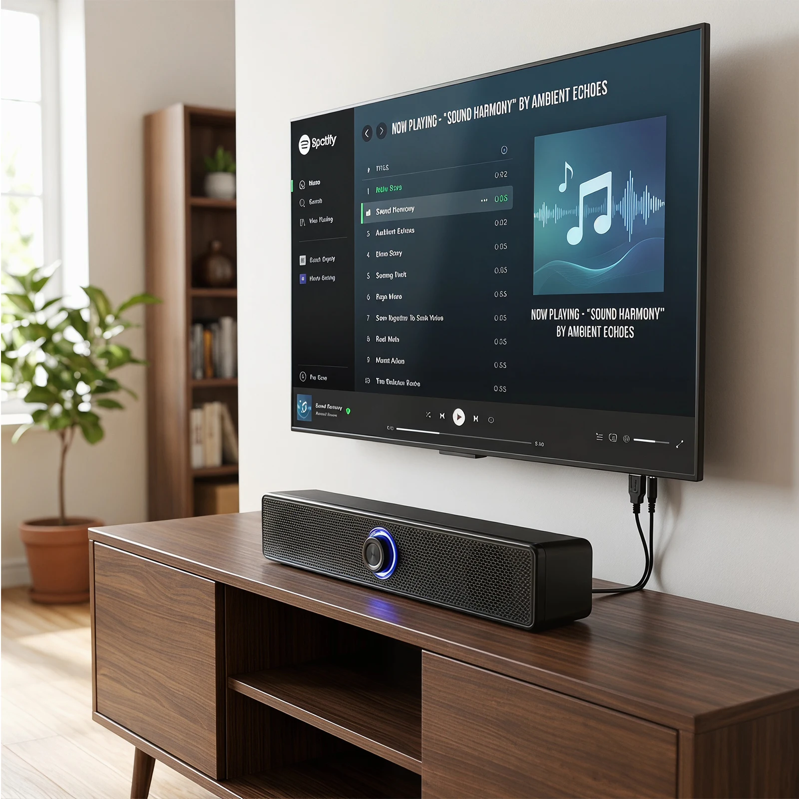 Caixas de Som Estéreo com Fio para Desktop, Sistema de Som Surround 4D, Mini Soundbar para TV, PC, Laptop, Jogos e Home Theater