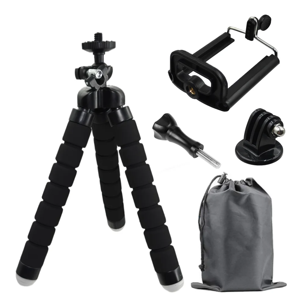 Tripé Flexível Octopus Mini para Gopro Hero 13 12 11 10 9 8 7 Dji Action 6 5Pro Acessórios para Câmera