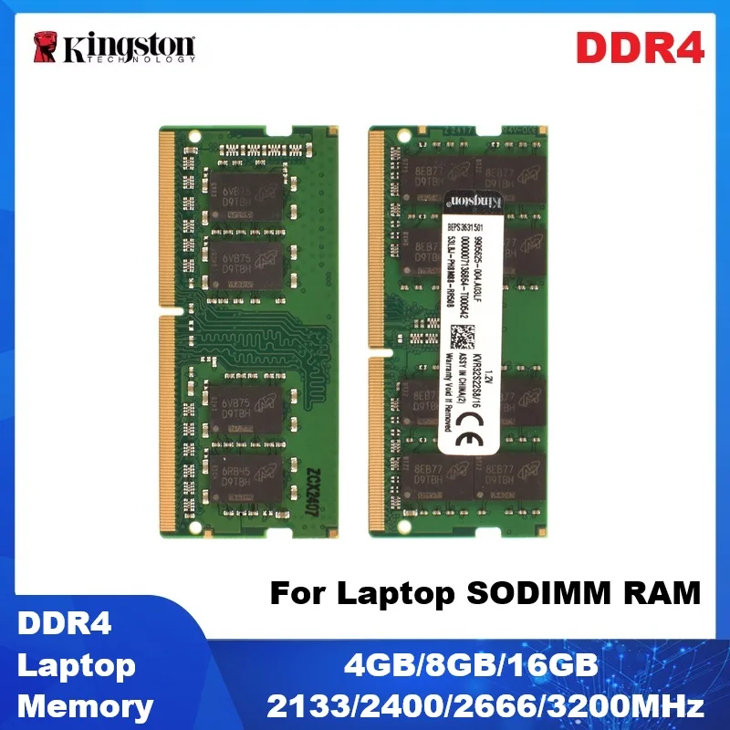 Memória RAM Kingston DDR4 SODIMM para Notebook 4GB 8GB 16GB 2133MHz 2400MHz 2666MHz 3200MHz PC4 260 Pinos