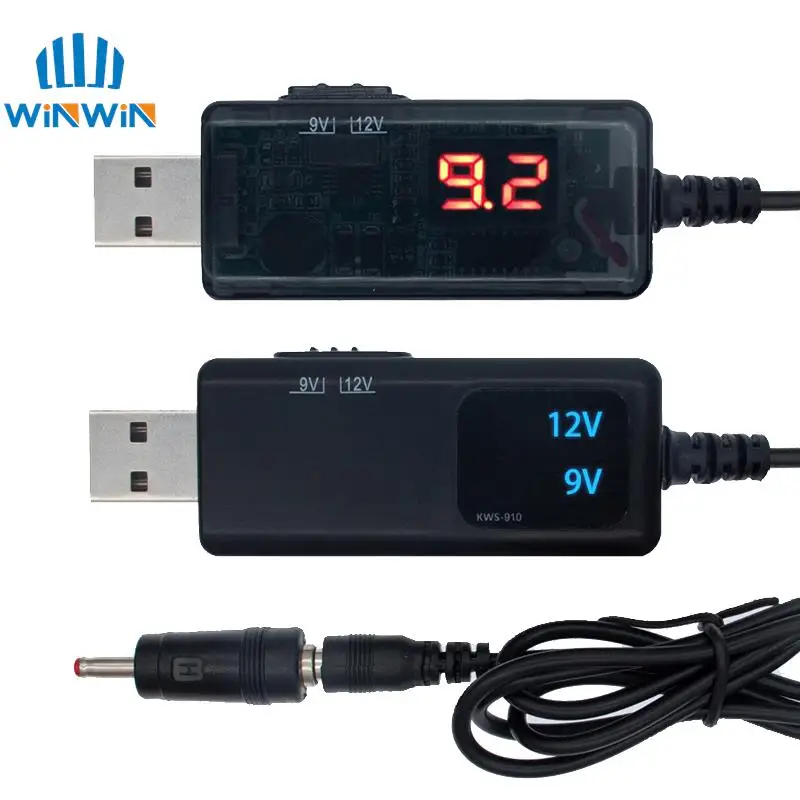 Conversor de impulso usb dc 5v para 9v 12v cabo conversor usb step-up + conector 3.5x1.35mm para fonte de alimentação/carregador/conversor de energia