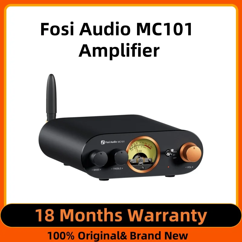 Fosi Audio MC101 Amplificador Estéreo Bluetooth Home Audio Mini Amp com Medidor VU Receptor HiFi de 2 Canais para Alto-falante Passivo Fosi Audio MC101 Amplificador Estéreo Bluetooth Home Audio Mini Amp com Medidor VU Receptor HiFi de 2 Canais para Alto-falante Passivo