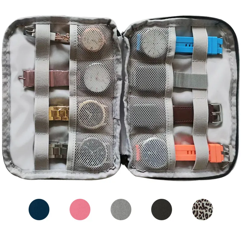 Caixa organizadora portátil e à prova d'água para guardar relógios, ideal para homens e mulheres. Caixas para relógios inteligentes, incluindo caixas para guardar as pulseiras do Apple Watch e relógios em geral. Caixa organizadora portátil e à prova d'água para guardar relógios, ideal para homens e mulheres. Caixas para relógios inteligentes, incluindo caixas para guardar as pulseiras do Apple Watch e relógios em geral.