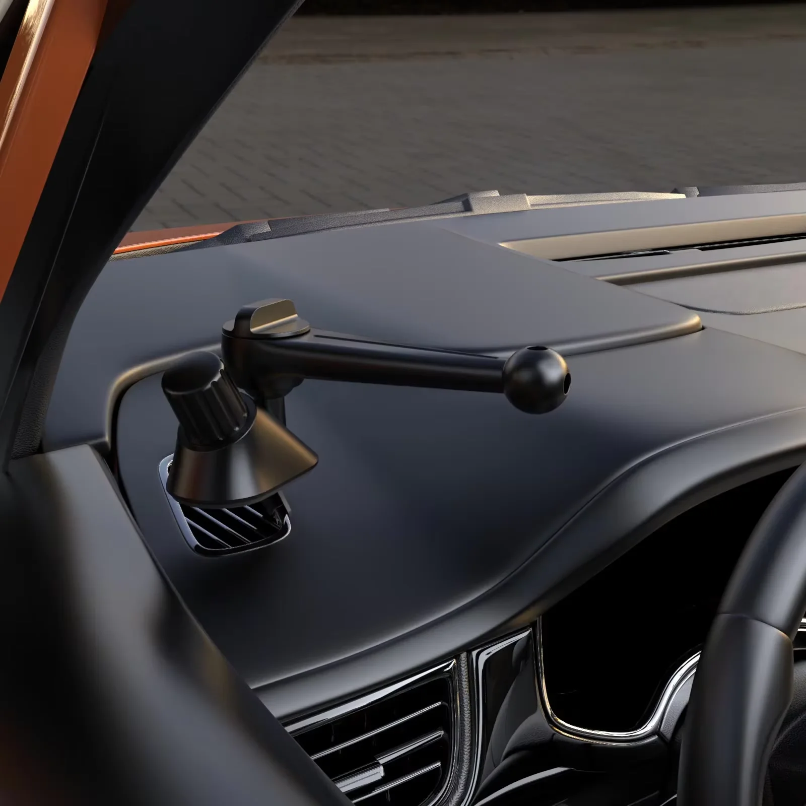 Suporte Universal de Celular para Saída de Ar Automotiva com Cabeça Esférica de 17mm, Rotação 360 Graus, Acessório Base para Suporte de Celular em Saída de Ar de Carro