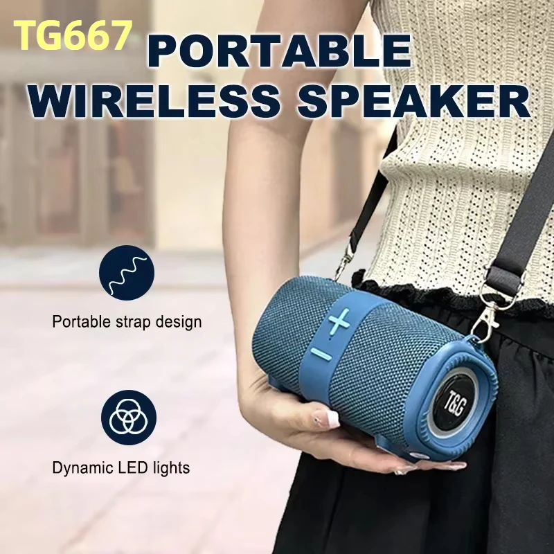 Tg667 alto-falante bluetooth sem fio portátil ao ar livre alto-falante duplo bluetooth 5.3 subwoofer com suporte rgb fm/cartão tf/disco usb Tg667 alto-falante bluetooth sem fio portátil ao ar livre alto-falante duplo bluetooth 5.3 subwoofer com suporte rgb fm/cartão tf/disco usb