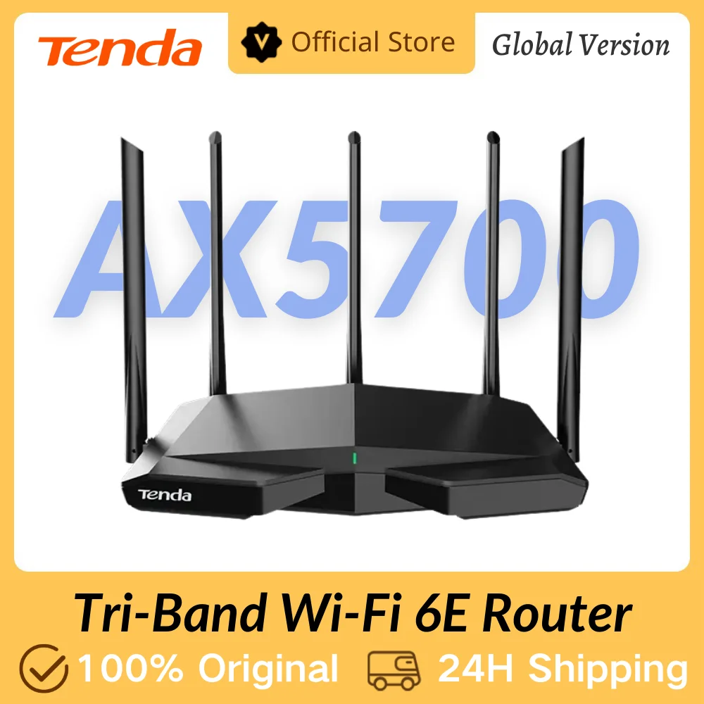 Roteador WiFi6 Tenda AX1500-AX5700 Tri-Band Gigabit Wi-Fi 6E Mesh, Roteador Sem Fio Gigabit PK Xiaomi com OFDMA e MU-MIM Roteador WiFi6 Tenda AX1500-AX5700 Tri-Band Gigabit Wi-Fi 6E Mesh, Roteador Sem Fio Gigabit PK Xiaomi com OFDMA e MU-MIM