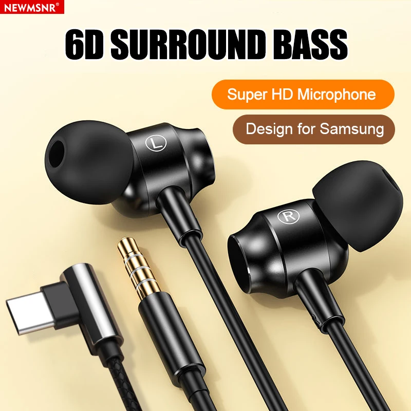Fones de ouvido com som estéreo 6d, design de metal tipo c e 3.5mm, com fio, para gamer, magnético, para samsung, mãos livres, chamada hd Fones de ouvido com som estéreo 6d, design de metal tipo c e 3.5mm, com fio, para gamer, magnético, para samsung, mãos livres, chamada hd