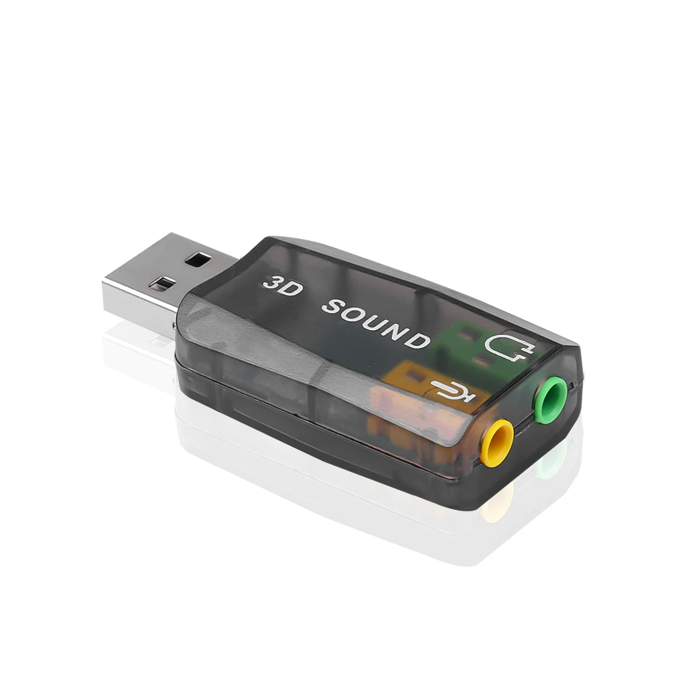 Mini usb externo para 3.5mm microfone fone de ouvido estéreo placa de som 3d adaptador de áudio nova interface de alto-falante para laptop