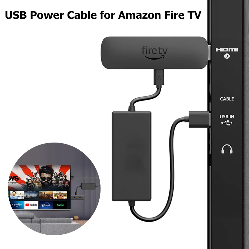 Adaptador de alimentação USB 2000mAh para Amazon Fire TV Stick 4K Max Lite Roku Streaming Stick Chromecast Smart Stick Adaptador de alimentação USB 2000mAh para Amazon Fire TV Stick 4K Max Lite Roku Streaming Stick Chromecast Smart Stick