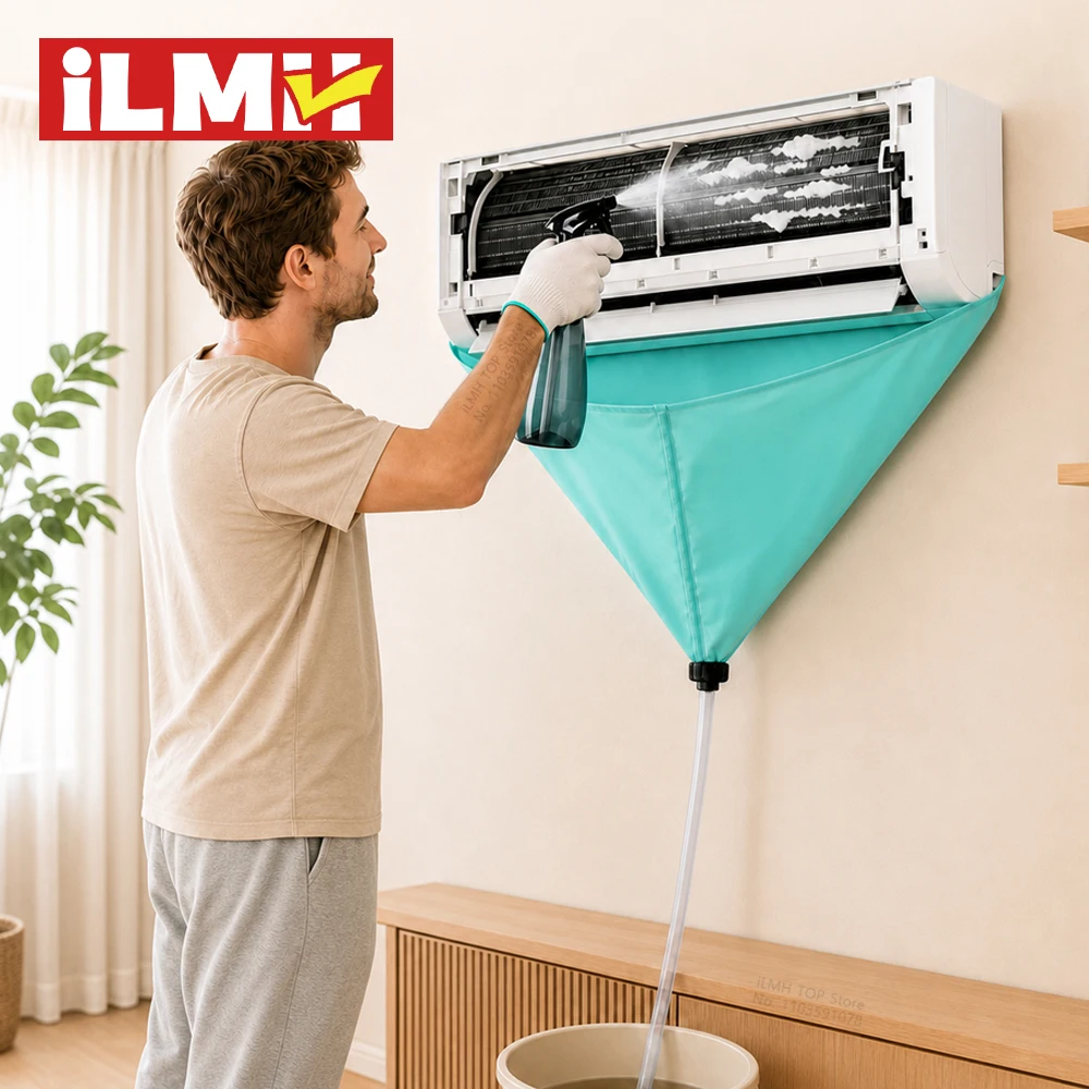 Kit de Limpeza para Ar Condicionado iLMH, Capa de Limpeza Impermeável, Mangueira de Drenagem, Saco de Limpeza para Ar Condicionado Split de Parede, Ferramentas para Casa e Escritório Kit de Limpeza para Ar Condicionado iLMH, Capa de Limpeza Impermeável, Mangueira de Drenagem, Saco de Limpeza para Ar Condicionado Split de Parede, Ferramentas para Casa e Escritório
