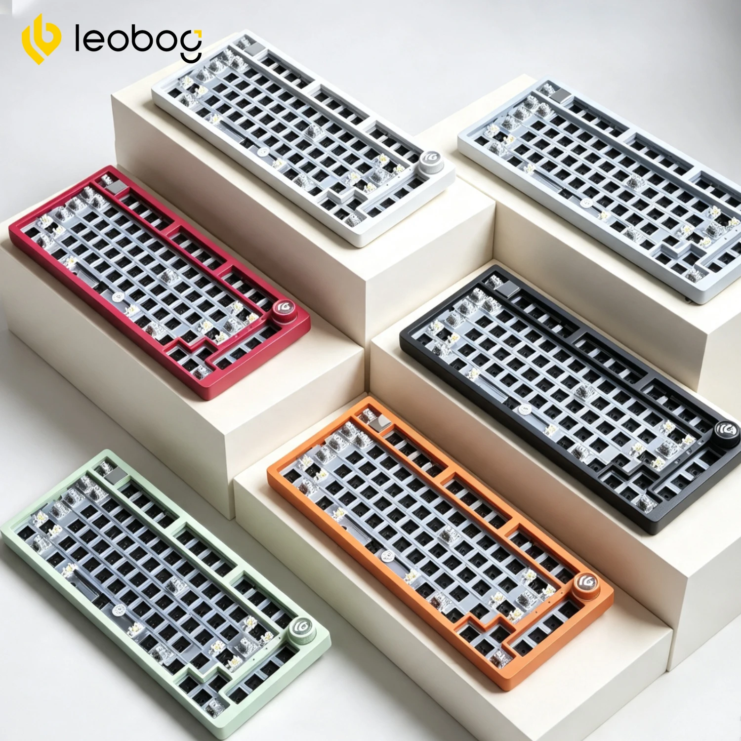 Leobog hi75c hi75 hi75c pro alumínio sem fio personalizado kit teclado mecânico jogos bluetooth 2.4g com fio hotswap teclado gamer