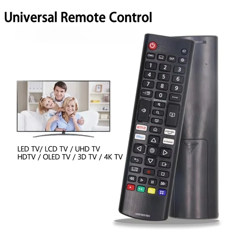 Controle Remoto Universal AKB76037601 para Todos os Modelos de TV LED HD 4K Smart UHD HDTV com Botões de Canais Prime-Video, Disney e Netflix Controle Remoto Universal AKB76037601 para Todos os Modelos de TV LED HD 4K Smart UHD HDTV com Botões de Canais Prime-Video, Disney e Netflix