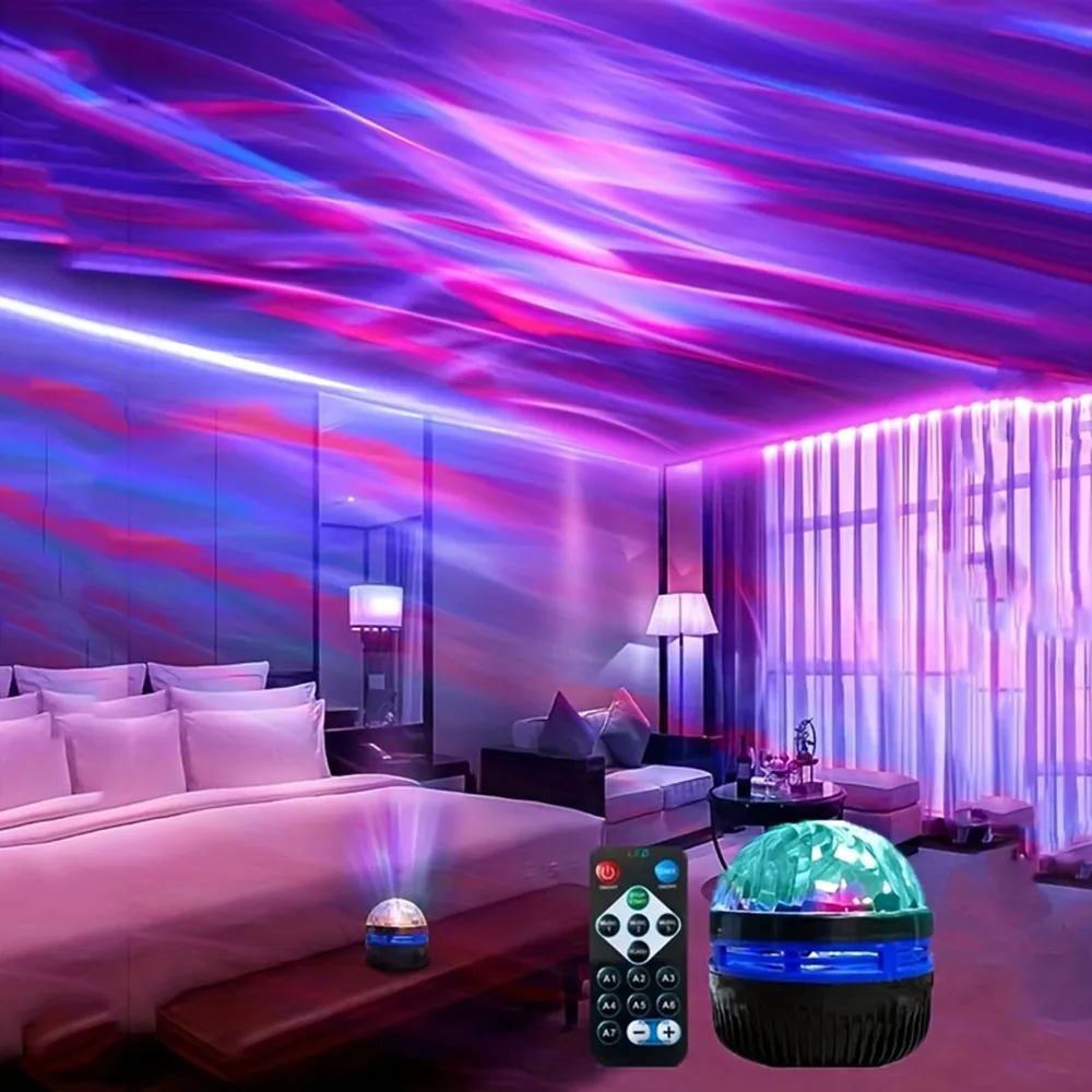 Projetor Aurora Galaxy com Controle Remoto, Luz Noturna Colorida, Rotação de 360 ° GB, USB, Luzes Noturnas Coloridas, Home Theater, Room Decor, 5V
