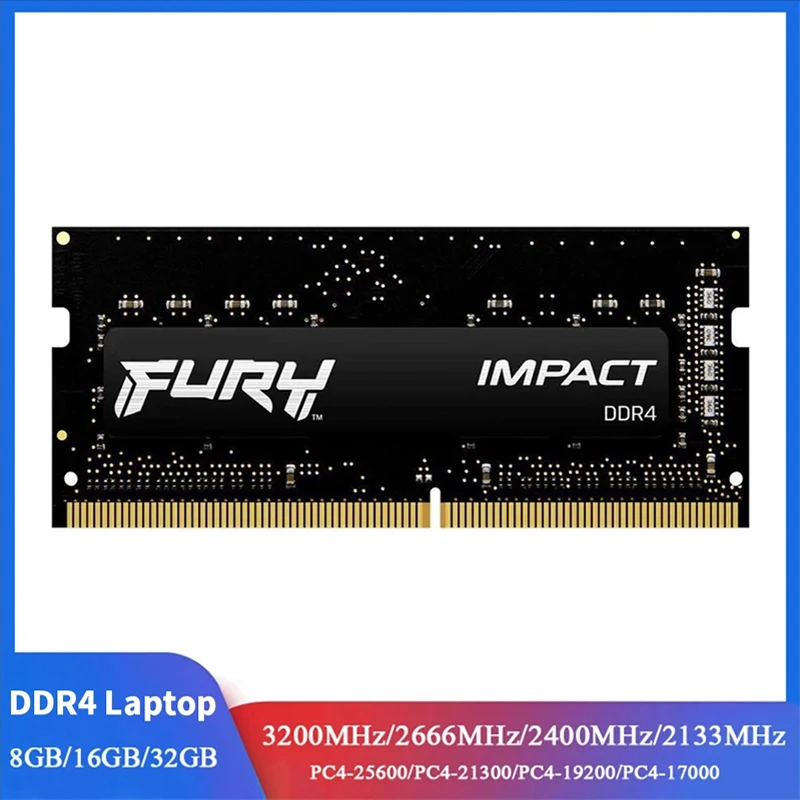 DDR4 FURY Impact RAM 16GB 8GB 3200MHz 2400MHz 2666MHz Memória SODIMM 260Pin SODIMM PC4-19200 21300 25600 DDR4 Notebook RAM