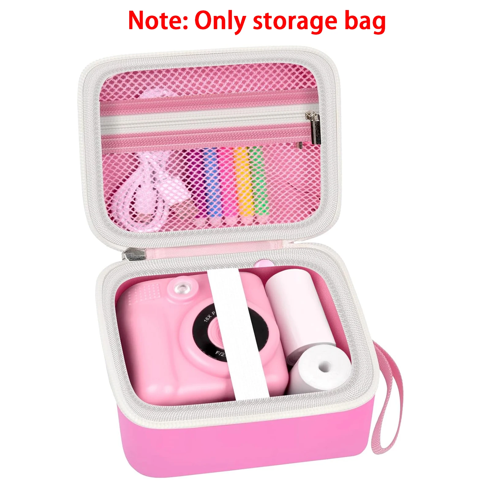 Estojo para câmera de impressão instantânea infantil, bolsa de armazenamento portátil, organizador de papel para impressão de câmera digital infantil, compatível com a maioria das marcas