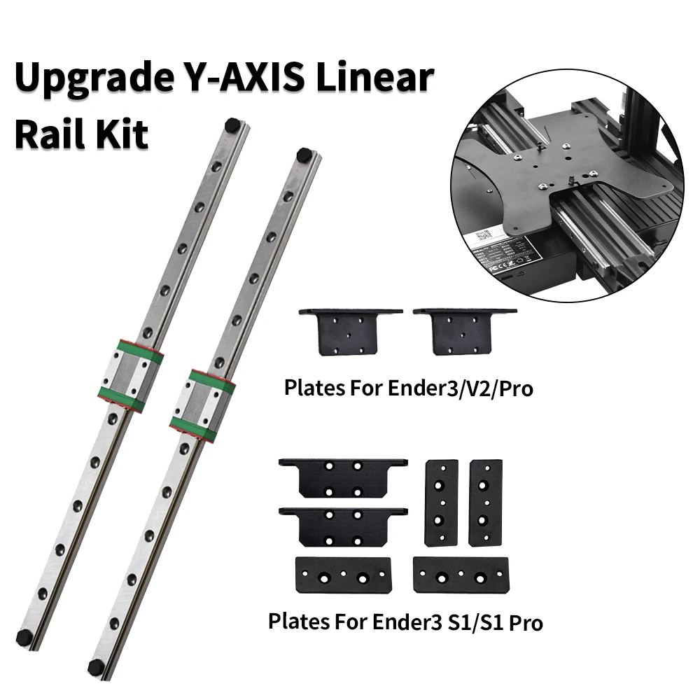 Kit de Upgrade para Impressora 3D Ender 3/Pro/S1/Ender 3 V2: Kit de Trilho Linear do Eixo Y e Kit de Upgrade do Eixo X com Suporte para Guia de Trilho Ender 3 V3 SE