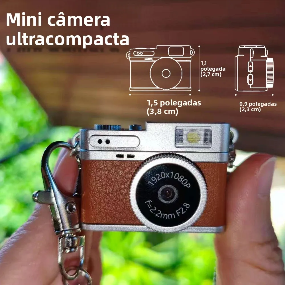 Câmera Digital Retrô com Gravador de Vídeo 1080P, Luz LED de Preenchimento, Tela IPS de 0,96 Polegadas, Câmera Digital Mini Portátil