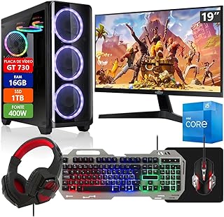 PC Gamer Completo Intel Core i5 16GB SSD 1TB Placa de Vídeo GT 730 2GB Monitor 19" com Kit Gamer - Fonte 400W Real Strong Tech PC Gamer Completo Intel Core i5 16GB SSD 1TB Placa de Vídeo GT 730 2GB Monitor 19" com Kit Gamer - Fonte 400W Real Strong Tech