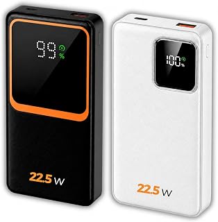 Carregador Portátil (Power Bank) 20000Mah Turbo 22.5w Carregamento Ultra Rápido PD Visor Led com 2 Saídas Compatível com Android e IOS (PRETO OU BRANCO) Carregador Portátil (Power Bank) 20000Mah Turbo 22.5w Carregamento Ultra Rápido PD Visor Led com 2 Saídas Compatível com Android e IOS (PRETO OU BRANCO)