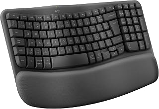 Teclado Ergonômico Sem fio Logitech Wave Keys com Design Ondulado, Descanso de Pulso Acolchoado, Conexão Bluetooth ou Receptor USB Logi Bolt, Compatível com Windows/Mac/iPad e Layout ABNT2 - Grafite Teclado Ergonômico Sem fio Logitech Wave Keys com Design Ondulado, Descanso de Pulso Acolchoado, Conexão Bluetooth ou Receptor USB Logi Bolt, Compatível com Windows/Mac/iPad e Layout ABNT2 - Grafite
