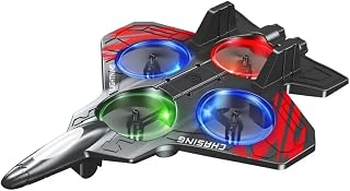 Drone Infantil com Controle Remoto Formato Caça